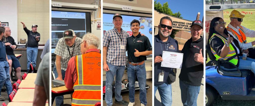 High school CDL instructors taking part in Next Gen Trucking Train the Trainer and on-site training