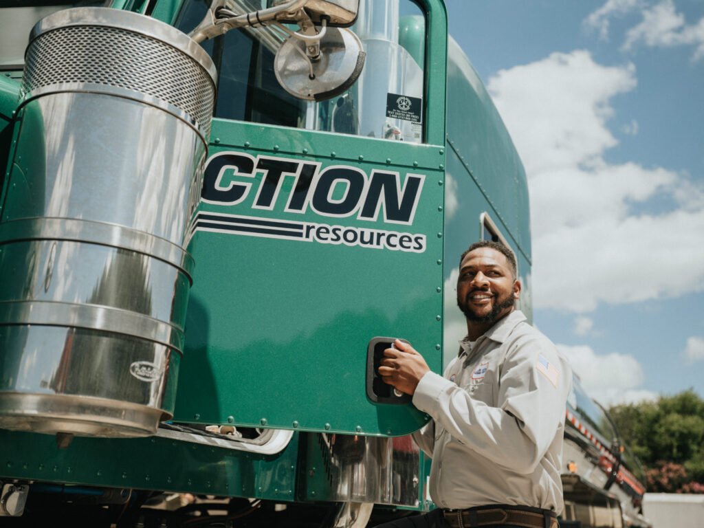 A man getting into a truck