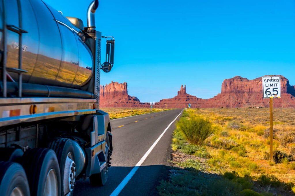 A truck on the road