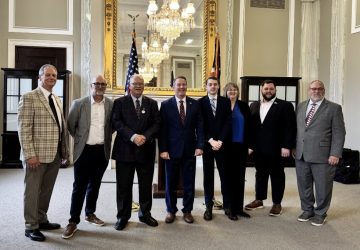 Garner Trucking apprentice driver Jacob Szabo and his mother meet with legislators during TCA’s Call on Washington to discuss opportunities for young drivers.