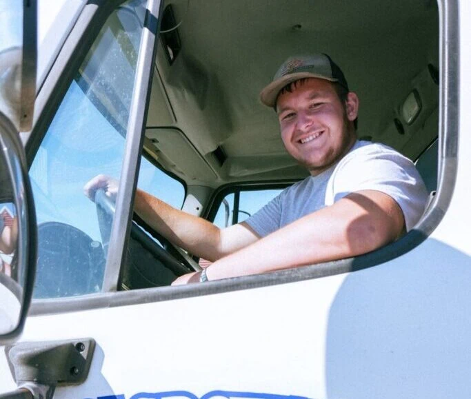 Noah Lucas earned his CDL license shortly after graduating from high school in 2024.
